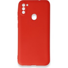 Smody Samsung Galaxy M11 Kılıf Ultra Elastik Silikon Rubber Premier Kırmızı