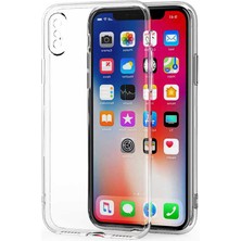 Smody iPhone x Kılıf Kamera Korumalı Ultra Şeffaf Elastik Kılıf Renksiz