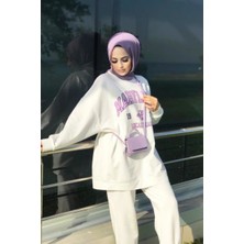 Basic Park Maryland Pamuklu Oversize Ekru Takım