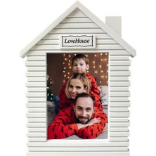 Nobbystar Ev Motifli Beyaz Renk Dikey 13X18 cm Plastik Fotoğraf Çerçevesi