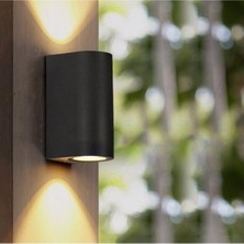 Ucuz Geldi Çift Yönlü Dekoratif Duvar Aplik Antrasit Alüminyum Metal Kasa + 2 Adet Gu10 Gün Işığı LED Ampul