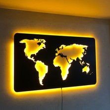 Pika Tasarım World Map V1.2 LED Işıklı Tablo