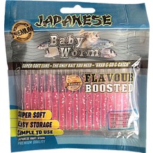 Japanese Baby Worm Kokulu Lrf Silikonu-Pink(Banana)