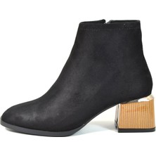 Beety Siyah Süet Topuklu Klasik Kadın Bot