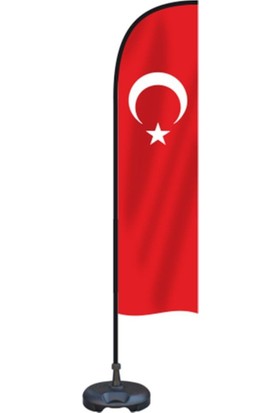 Burada Reklam ve Medikal Türk Bayrağı Temalı Olta Yelken Bayrak 75 x 300 cm A+ Kumaş