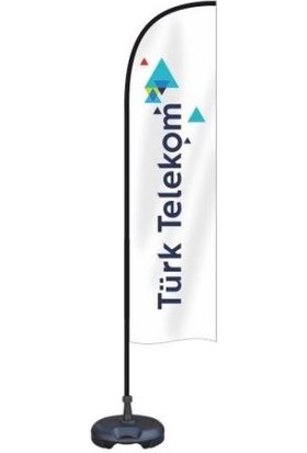 Burada Reklam ve Medikal Türk Telekom Temalı Olta Yelken Bayrak 75 x 300 cm A+ Kumaş
