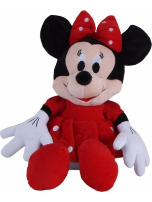 Hediyekanalı Minnie Mouse Peluş Oyuncak 55 cm Kırmızı Minnie Mouse Uyku Arkadaşım