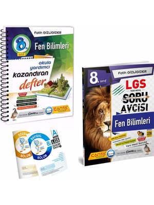 Çanta Yayınları 8. Sınıf Fen Bilimleri Defter ve  Soru Avcısı Fen Bilimleri Soru Bankası