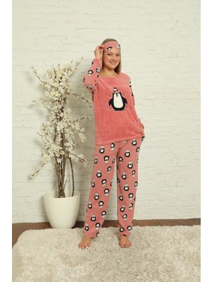 AKASYA Kadın Uzun Kollu Cepli Polar Pijama Takımı 01894