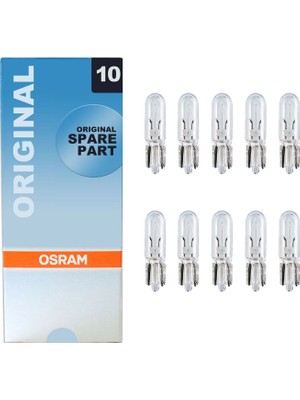 Osram 10'lu 12 V T5 1.2 W Dipsiz Gösterge Ampul