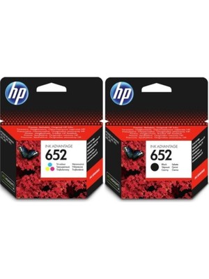 HP 652 Siyah ve Renkli 2'li Set Kartuş
