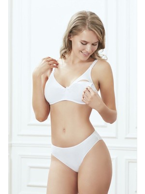 Anıl 3424 Kadın Pamuklu Lohusa Önden Açma Emzirme Sütyeni