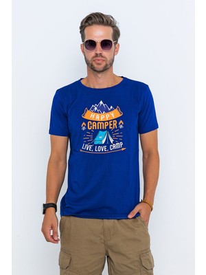 XCLSV Sport Happy Camper Baskılı Kamp Tişörtü