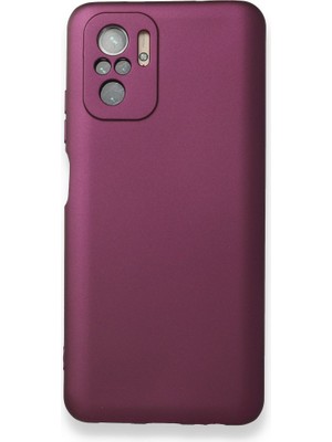 Smody Xiaomi Redmi Note 10 Kılıf Ultra Elastik Silikon Rubber Premier Mürdüm