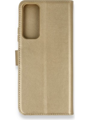 Smody Huawei P Smart 2021 Kılıf Mıknatıslı Kapaklı Cüzdan Deluxe Kopçalı Gold