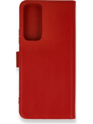 Smody Huawei P Smart 2021 Kılıf Mıknatıslı Kapaklı Cüzdan Deluxe Kopçalı Kırmızı