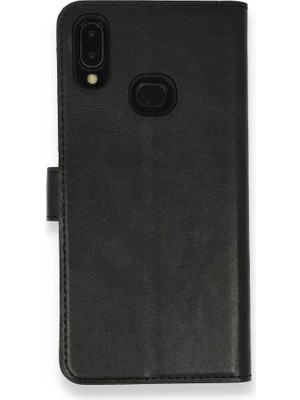 Smody Samsung Galaxy A10S Kılıf Mıknatıslı Kapaklı Cüzdan Deluxe Kopçalı Siyah