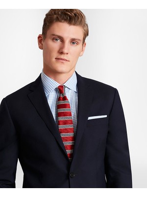 Brooks Brothers Erkek Lacivert Milano Kesim Çizgili Takım Elbise Ceketi