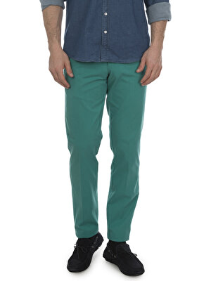 Brooks Brothers Erkek Yeşil Milano Kesim Chino Pantolon