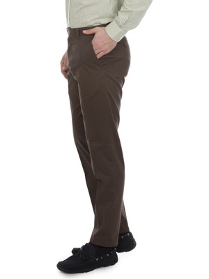 Brooks Brothers Erkek Kahverengi Milano Kesim Chino Pantolon