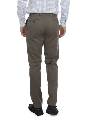 Brooks Brothers Erkek Kahverengi Milano Kesim Chino Pantolon