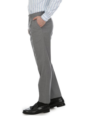Brooks Brothers Erkek Açık Gri Klasik Pantolon