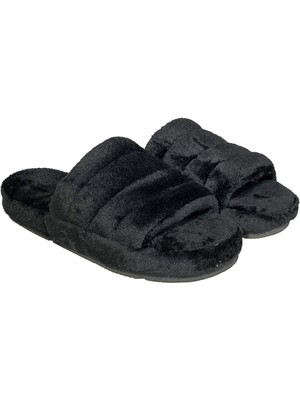 Okanmed Peluş A26 Kadın Peluşlu Kışlık Burnu Açık Ev Terliği