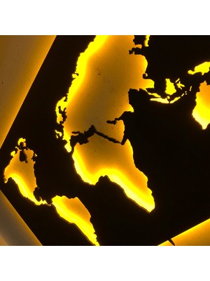 Pika Tasarım World Map V1.2 LED Işıklı Tablo