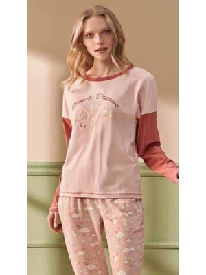 Feyza 4238 Kadın 3'lü Yelekli Pijama Takımı - Pembe