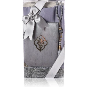 Pamuk Seccade Yasin Inci Tasarım Tespih Güpüprlü Şal Gri