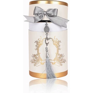 Silindir Krem Kutu Seccade Inci Tespih Gümüş 17 x 11 cm