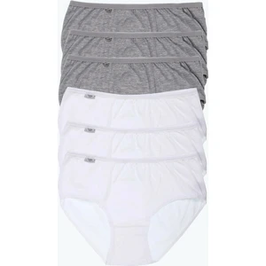 Kadın Likralı Bato Külot 5 Adet Beyaz-Gri Renk