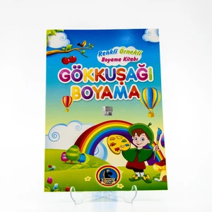 Gökkuşağı Boyama Kitabı, Renkli Boya Defteri, Örnekli, Büyük Boy, 128 Sayfa, 19X27CM