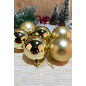 Beysüs Yılbaşı Çam Ağacı Süsü Cici Top 6 cm 6 Lı Gold