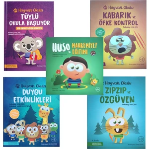 Alfa Zeka 5'li Set, Hüso ve Mahremiyet, Zıpzıp ve Özgüven, Kabarık ve Öfke Kontrol, Duygu Etkinlikleri, Tüylü Okula Başlıyor