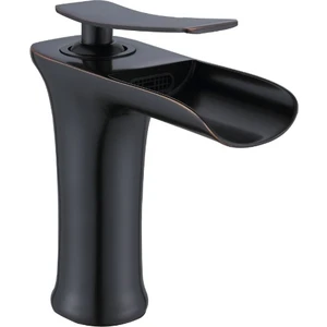 Şelale Banyo Lavabo Bataryası Siyah