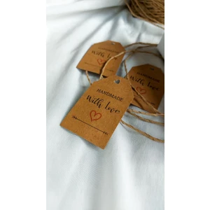 Çikoleyt Design Kraft Handmade With Love Kart - Delikli (4*6,5cm) 50 Adet