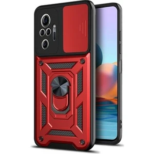 Venta Caliente Xiaomi Redmi Note 10 Pro Max Manyetik Destekli Kılıf - Kırmızı (Yurt Dışından)