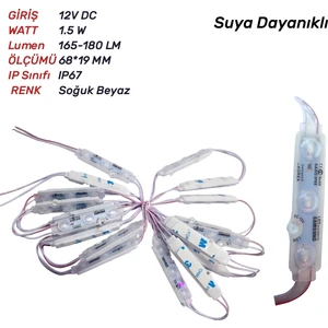 3'lü Modül LED 20 Adet Soğuk Beyaz Rengi