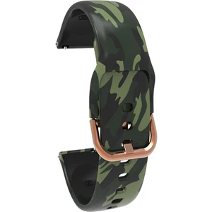 Samsung Galaxy Watch 3 41 mm Için Desenli Silikon Kordon Yeşil Kamuflaj