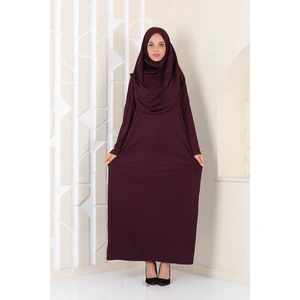 Miss Ledonna Tek Parça Namaz Elbisesi Mürdüm 1000BML