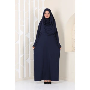 Miss Ledonna Tek Parça Namaz Elbisesi Lacivert 1000BML