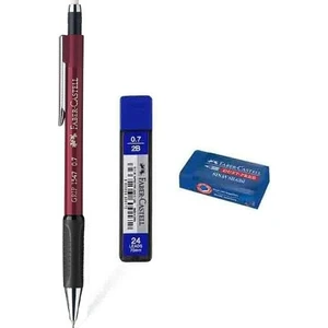 1347 Kalem 0.7 mm Bordo + Silgi + Uç