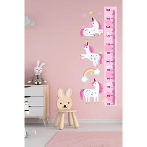 Echo Home Pembe At Figürlü Boy Ölçme Ölçüm Cetveli Duvar