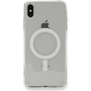 iPhone Xs Kılıf Kablosuz Şajlı Şeffaf Silikon Magsafe Şeffaf