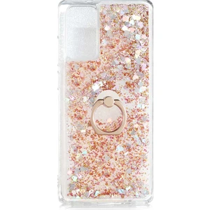 Samsung Galaxy Note 20 Kılıf Milce Akışkan Simli Sulu Silikon Gold