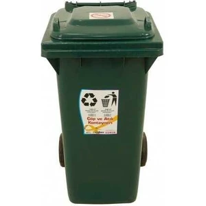 Plastik Çöp ve Atık Konteyneri 120 Lt Tekerlekli Eko