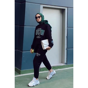 Basic Park Houston Pamuklu Oversize Siyah Takım