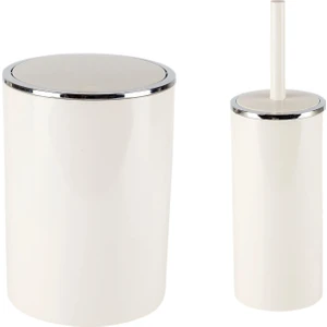 Lenox Bej 2 Li Set Çöp Kovası+Tuvalet Fırçası