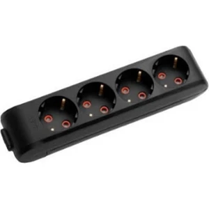 Dörtlü Siyah Kablosuz Topraklı Grup Priz